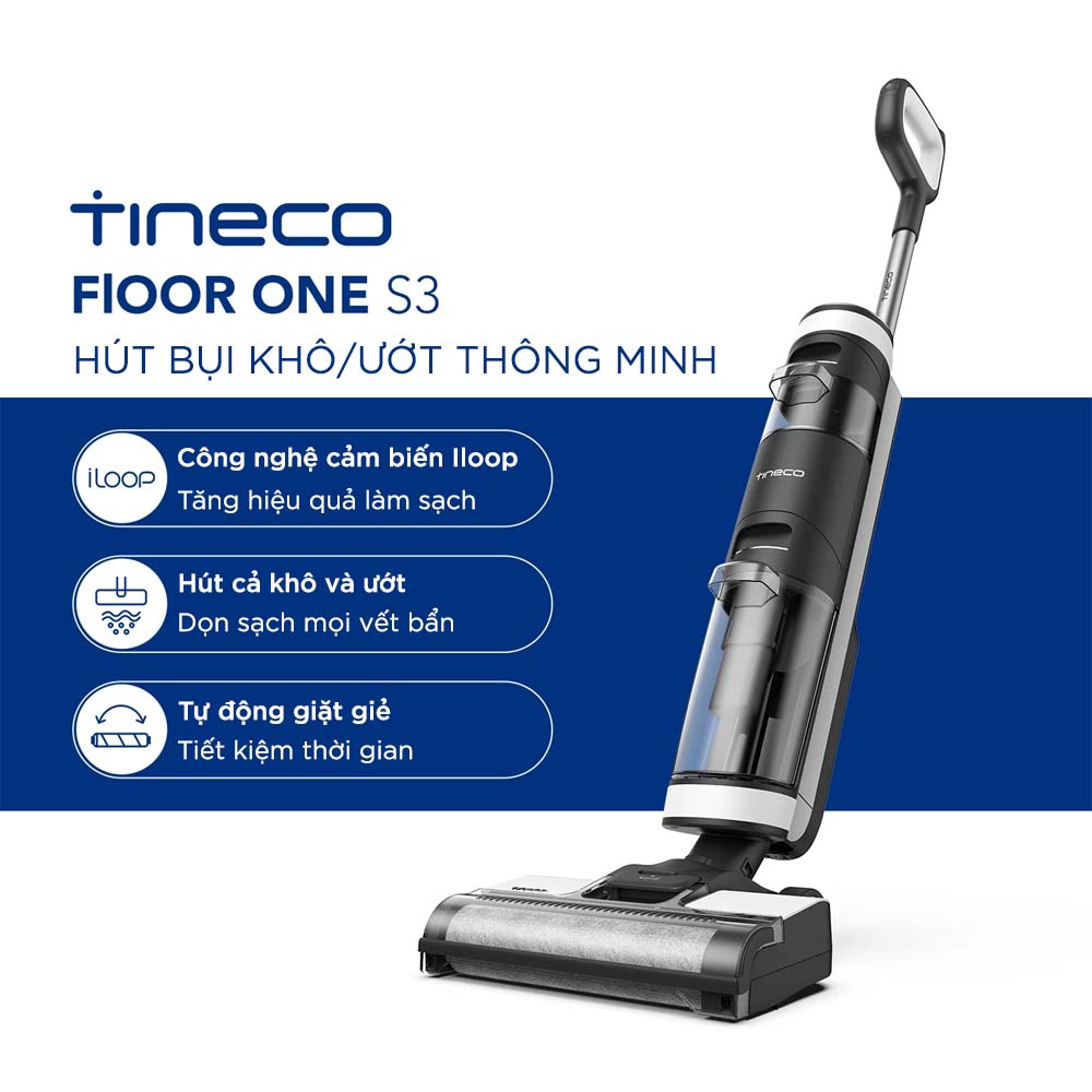 Máy hút bụi lau sàn khô ướt tự giặt giẻ Tineco Floor One S3