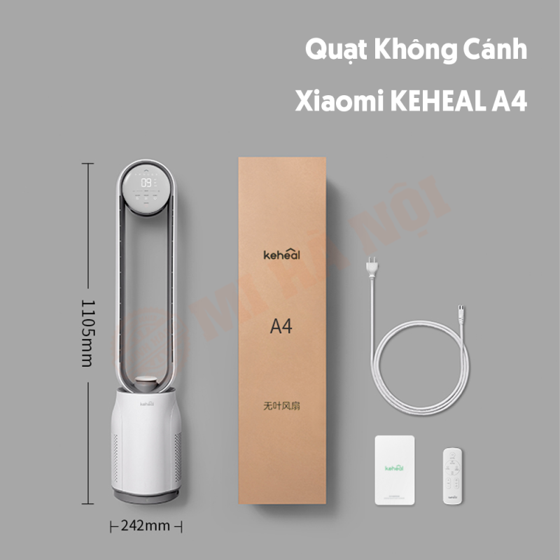 Full box + bộ phụ kiện đầy đủ cho quạt không cánh xiaomi keheal A4