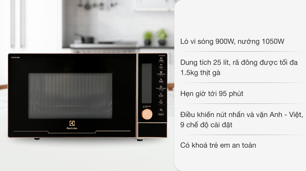 Lò vi sóng có nướng Electrolux EMG25D89GGP 25 lít (2)